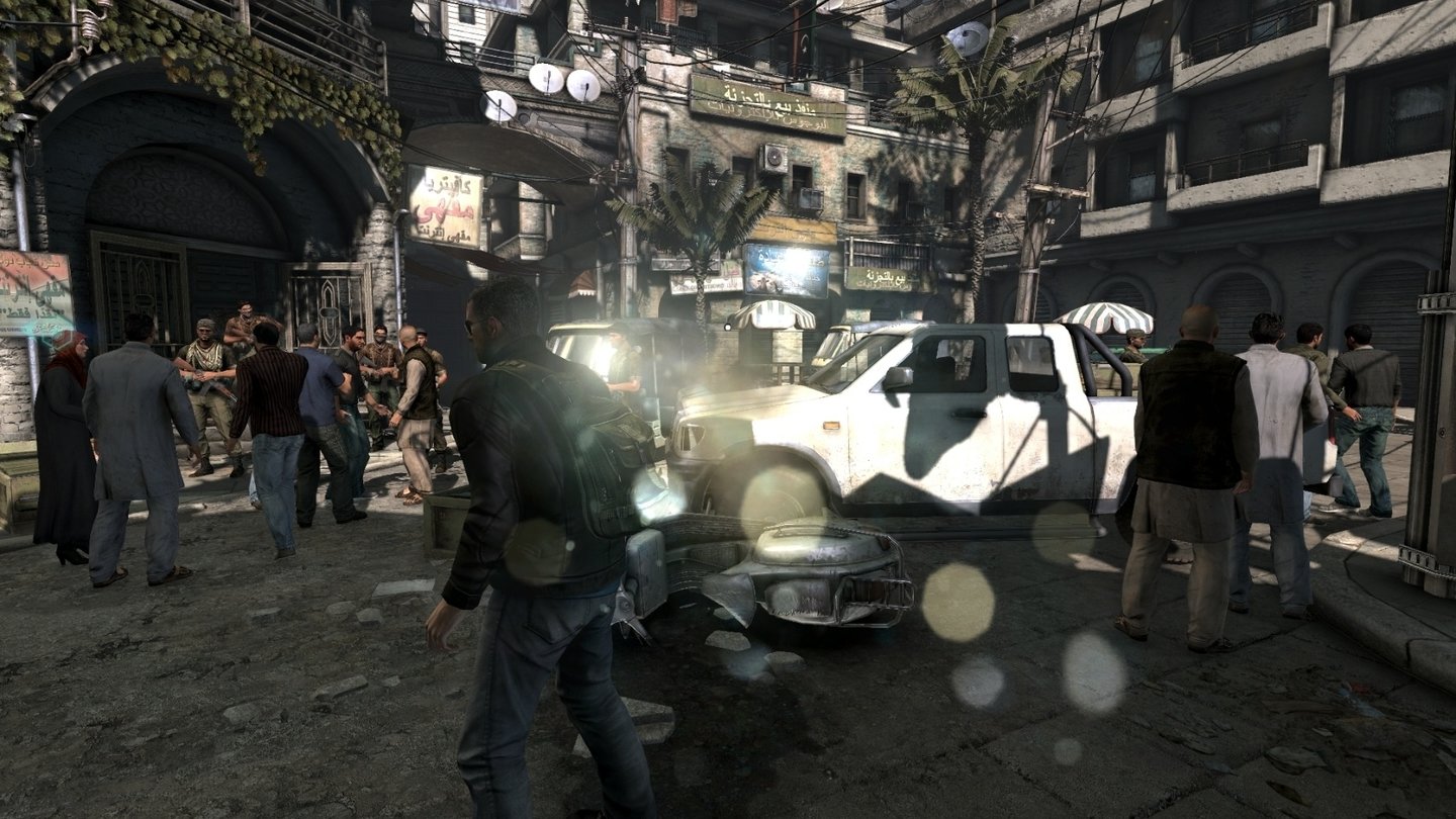 Splinter Cell: Blacklist (PC-Screenshots)Die Jagd nach der Terroristengruppe beginnt im Zivilistenfummel.