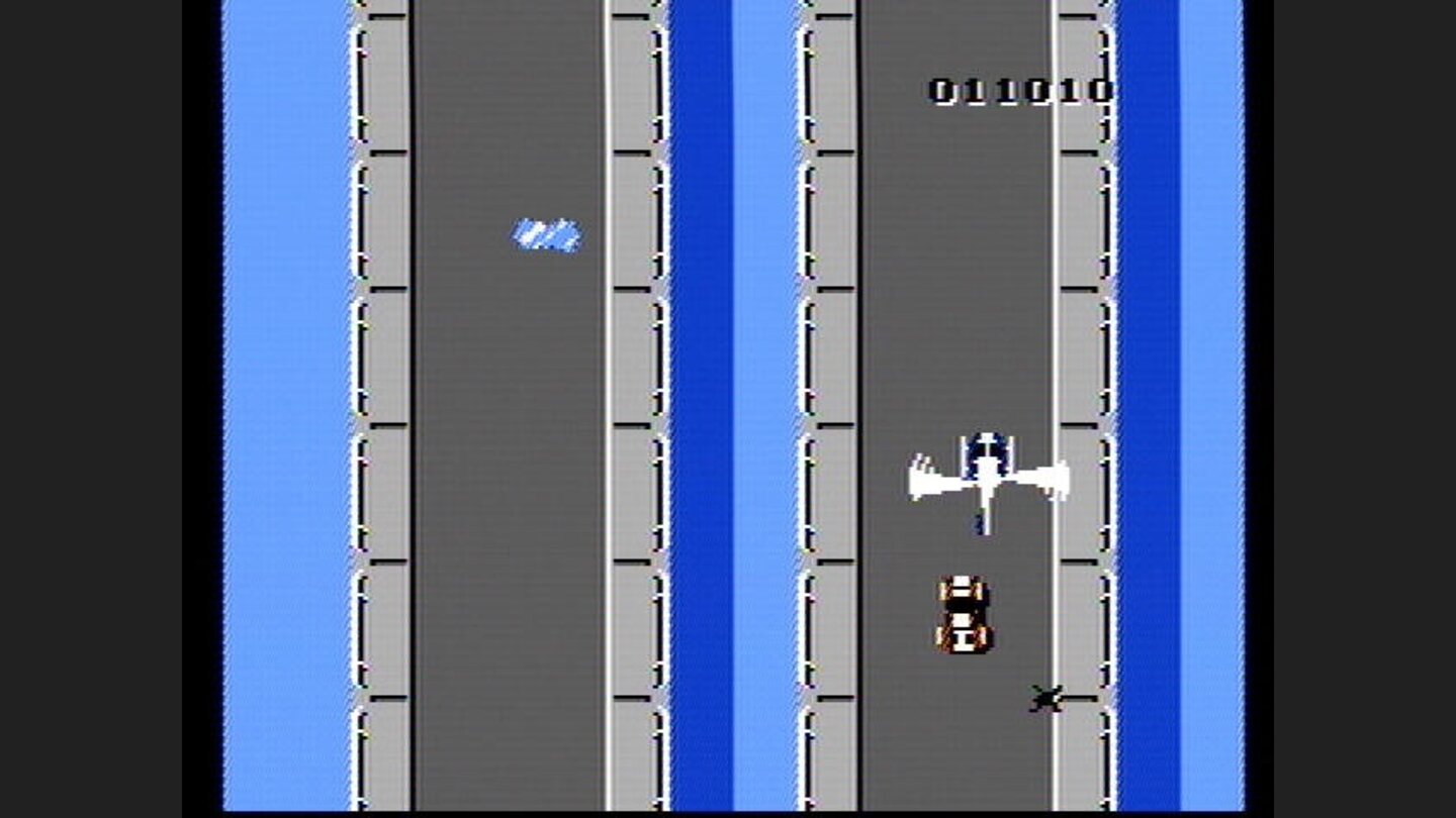 The helicopter attempts to bomb you off the road