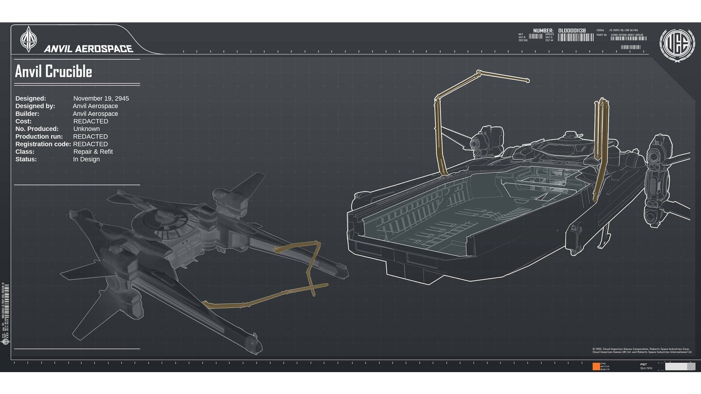 Star Citizen - Artworks zum Raumschiff Crucible