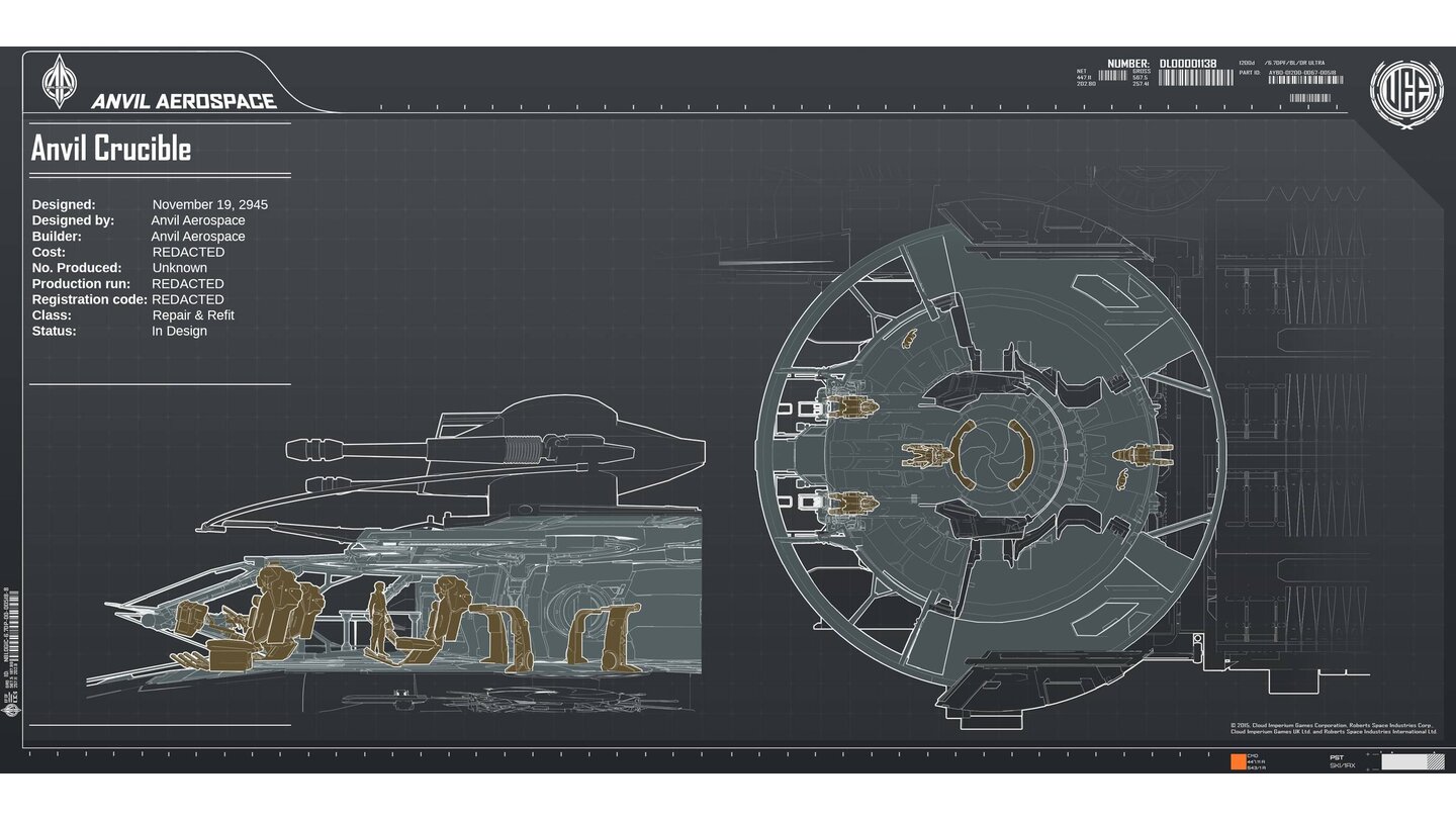 Star Citizen - Artworks zum Raumschiff Crucible