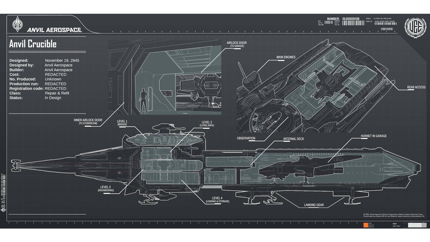 Star Citizen - Artworks zum Raumschiff Crucible