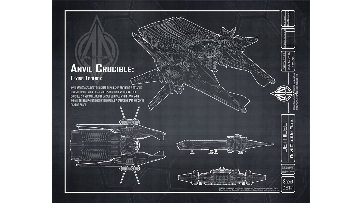 Star Citizen - Artworks zum Raumschiff Crucible