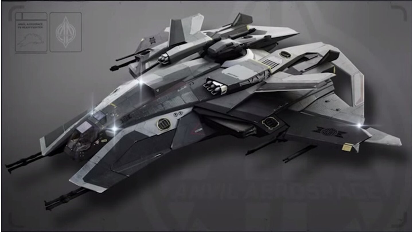 Star Citizen – F8 Lightning Dieses Schiff wird voraussichtlich nicht zum Verkauf stehen, auch nicht im Spiel selbst. Die F8 Lightning ist ein schweres Kampfschiff, dass in der Einzelspielerkampagne Squadron 42 vorkommen soll.