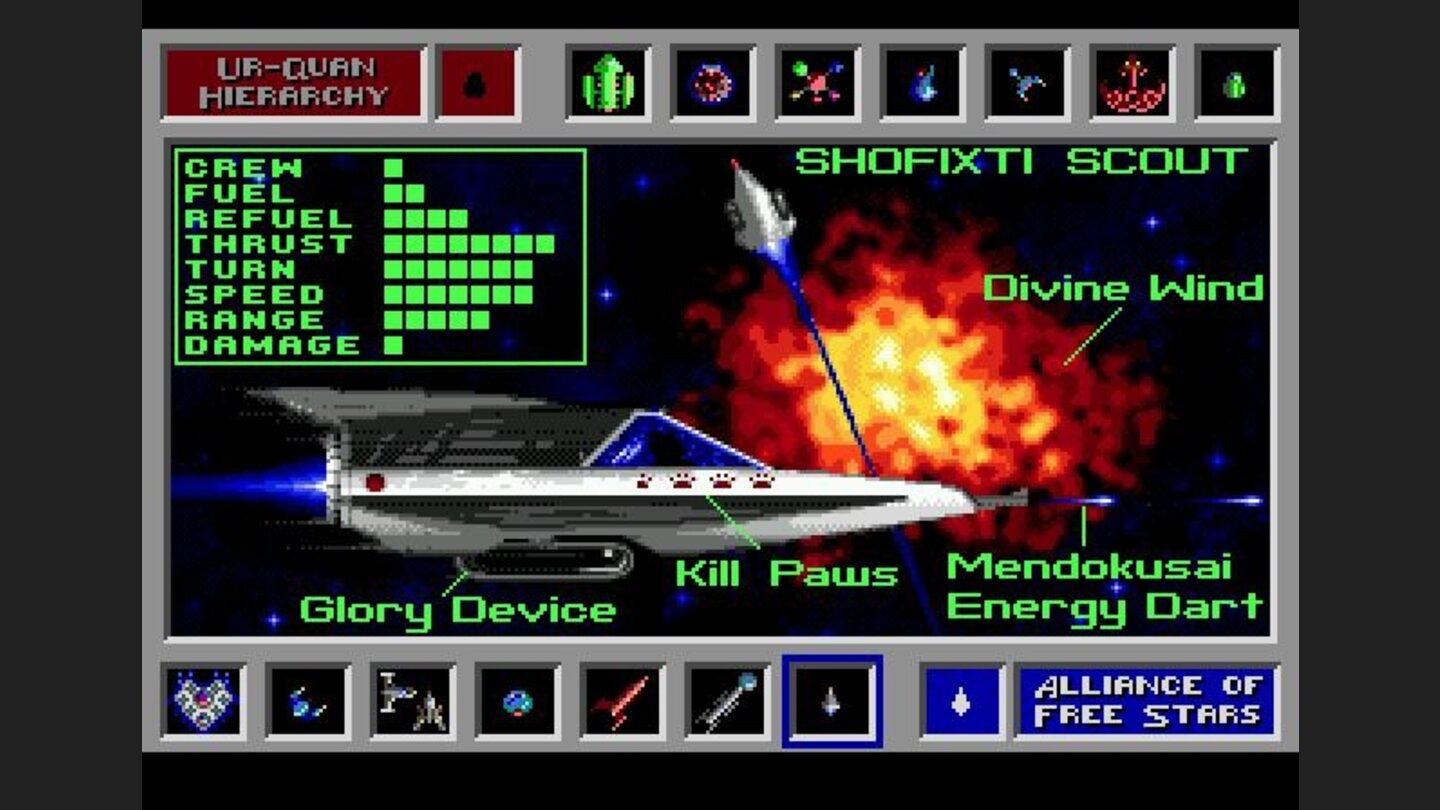 Ship databank entry for the Shofixti Scout, an Alliance vessel.