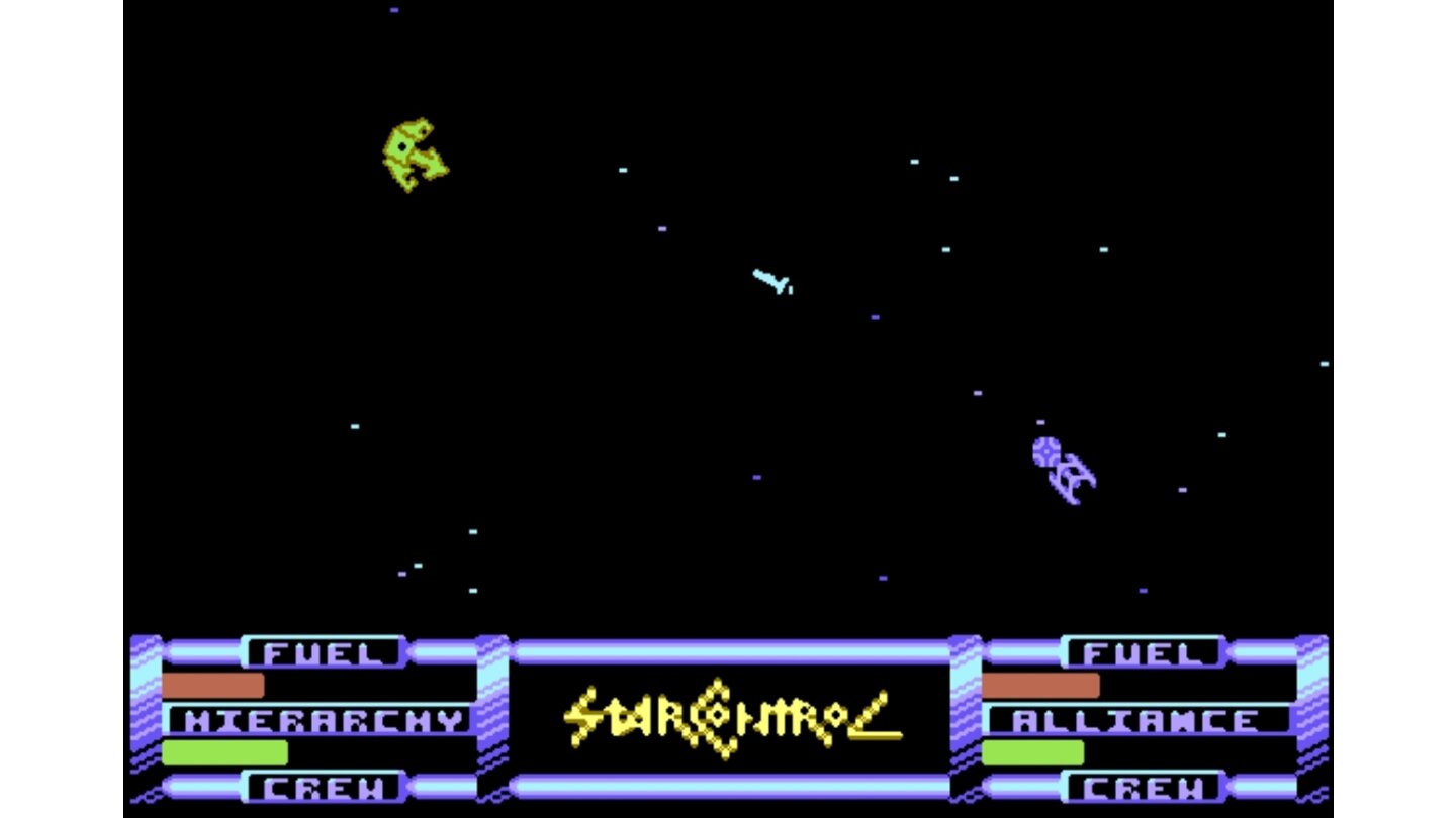 Star Control: OriginsSo sahen anno 1991 die Weltraumgefechte in der Star-Control-Version für den Commodore 64 aus.