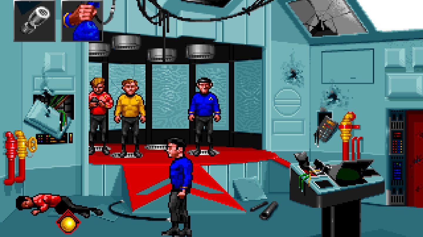 Star Trek 25th Anniversary (1992)Dies sind die Abenteuer des Raumschiffs Enterprise in sieben kompakten Adventure-Episoden. Nicht nur nach Vulkanier-Maßstäben logische Rätsel und tolle Star-Trek-Atmosphäre machen die Einsätze von Kirk, Spock und McCoy vergnüglich. Beim Nachfolger Judgment Rites lassen sich die nervigen Weltraum-Actionsequenzen überspringen.