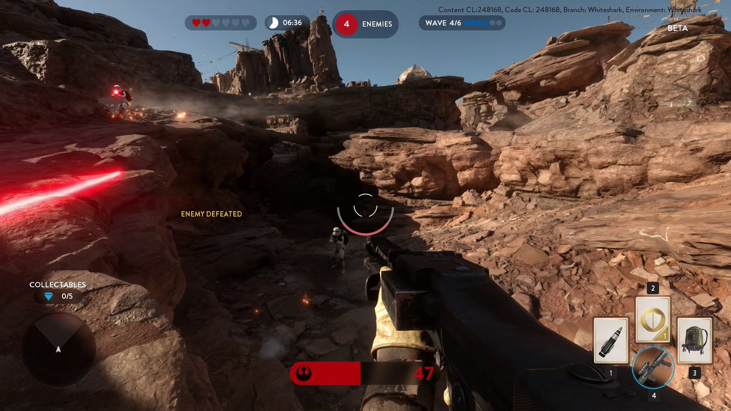 Star Wars: Battlefront - Screenshots aus der BetaVertikalität und ein hübscher Ausblick: Tatooine ist eine der schönsten Karten der Beta.