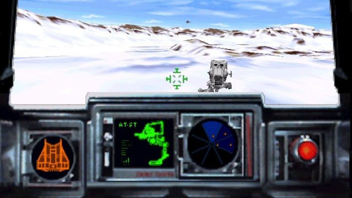 Star Wars: Shadows of the Empire (1996)Hoth spielen und staunen: So schön haben wir bis dahin noch nie einen Walker eingewickelt! Der Action-Mix von Shadows ist grafisch voll auf der Höhe der Zeit (3D-Beschleunigerkarte erforderlich). In den zehn Levels wird gehüpft, gefahren und viel geschossen, Raumschlachten wechseln sich mit Ego-Shooter-Abschnitten ab.