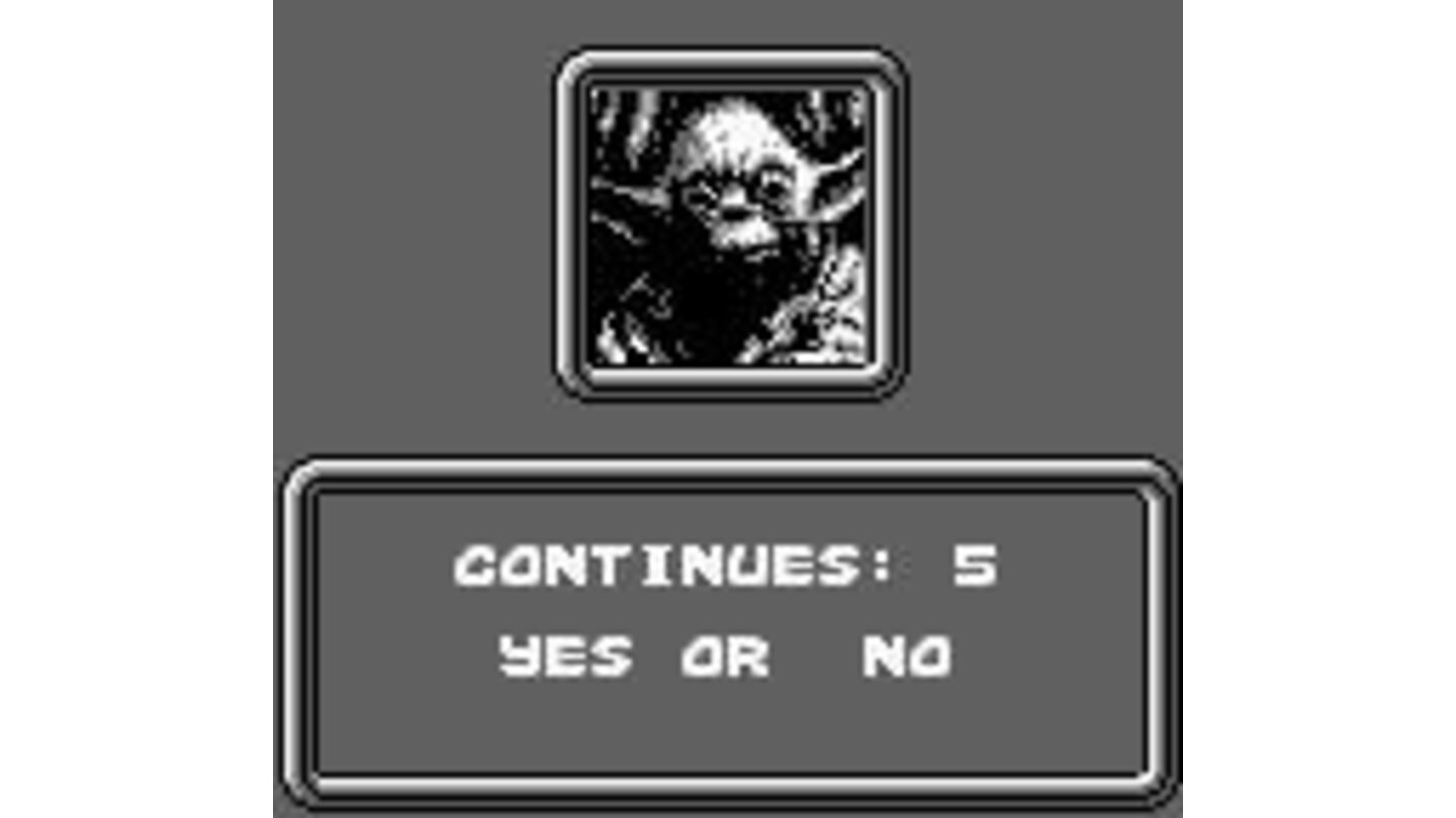 Continue screen. Remember: a Jedi never gives up its objectives!