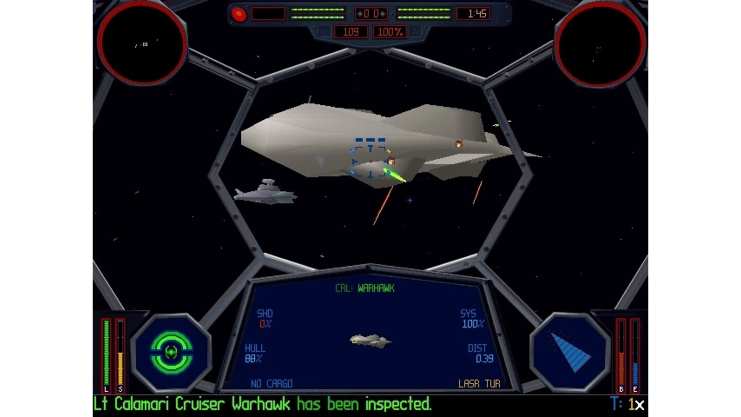 Star Wars: TIE FighterBei Großkampfschiffen lassen sich einzelne Systeme ausknipsen.