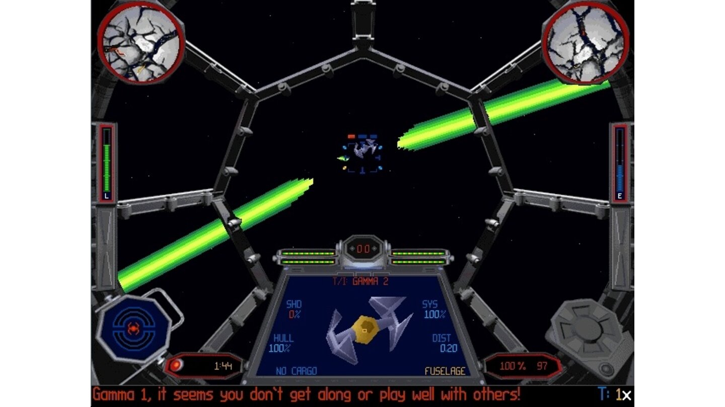 Star Wars: TIE FighterEin verräterischer Admiral hetzt uns unsere Flügelmänner auf den Hals - in TIE Fighter kämpfen wir also längst nicht nur gegen die Rebellen.