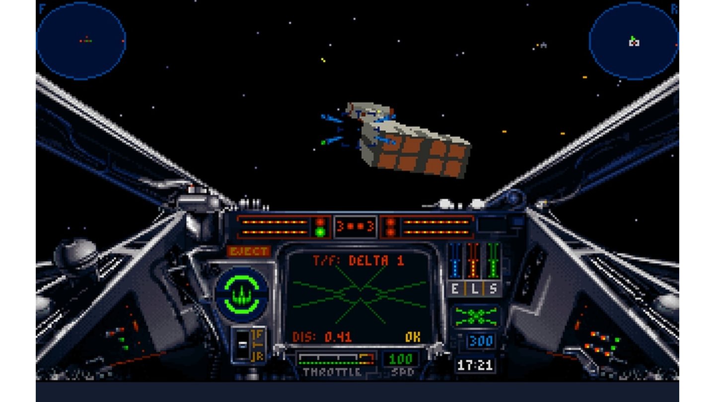 Star Wars: X-Wing (1993)Der Raumkampf-Simulator war das erste Spiel, in dem man aus dem Cockpit eines Raumjägers heraus das Star-Wars-Universum erleben konnte. Zunächst erstellt der Spieler einen Piloten, mit dem er dann durch das Abschließen von Missionen im Rang aufsteigt. Die Geschichte wird in drei Hauptkampagnen erzählt: »Eine neue Allianz«, »Die große Suche« und »Das letzte Gefecht«.