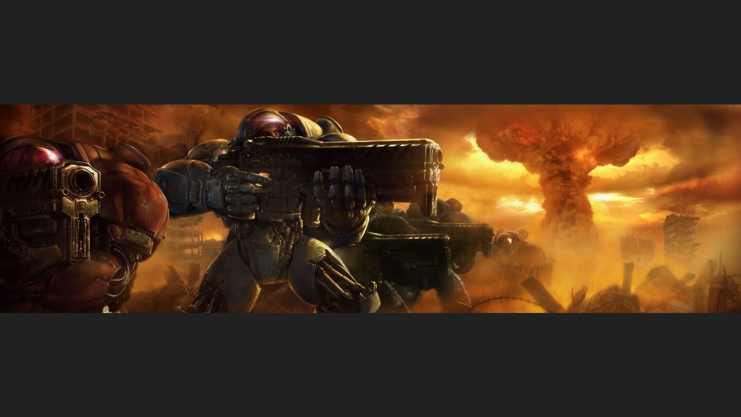 » Dualscreen-Wallpaper zu StarCraft 2 herunterladen