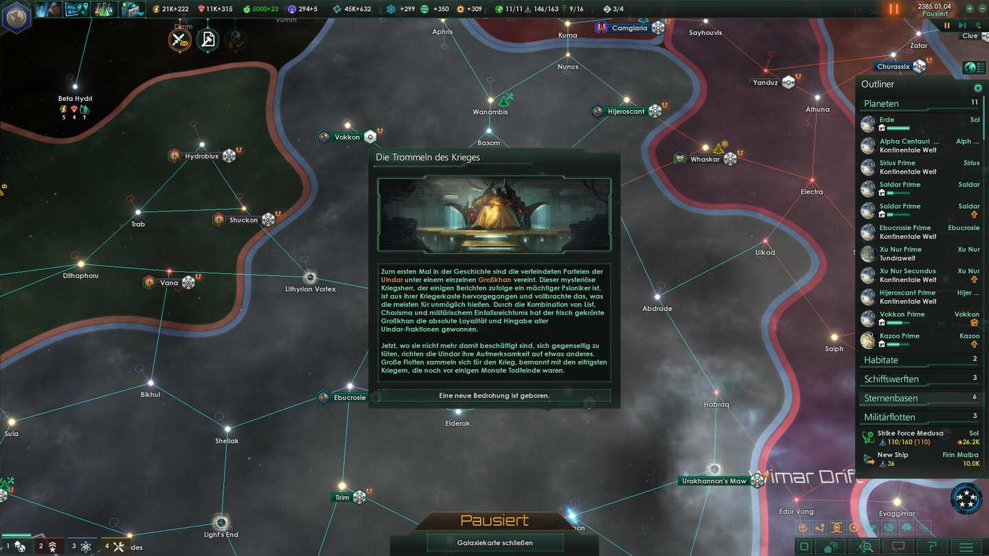 Stellaris: ApocalypseIm schlimmsten Fall rotten sich die Marodeure unter einem Khan zusammen. Der Kriegsfürst wird per Ingame-Event eingeläutet.