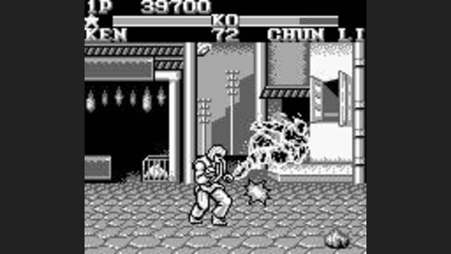 Ken Masters performing a flaming Shoryuken.