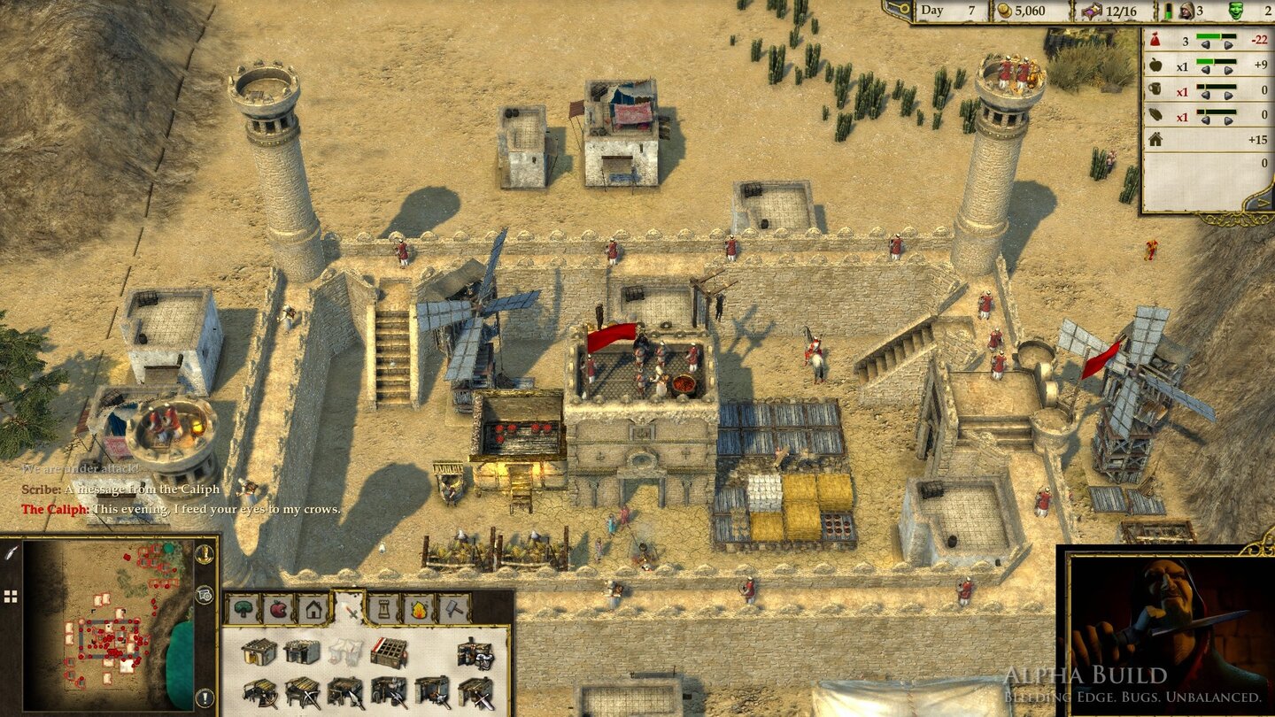 Stronghold Crusader 2
Der Kalif baut einen engen Verteidigungsgürtel, den er mit Fallen spickt. Kurze Einblendungen unten rechts helfen der Atmosphäre etwas, sind aber keineswegs spektakulär.