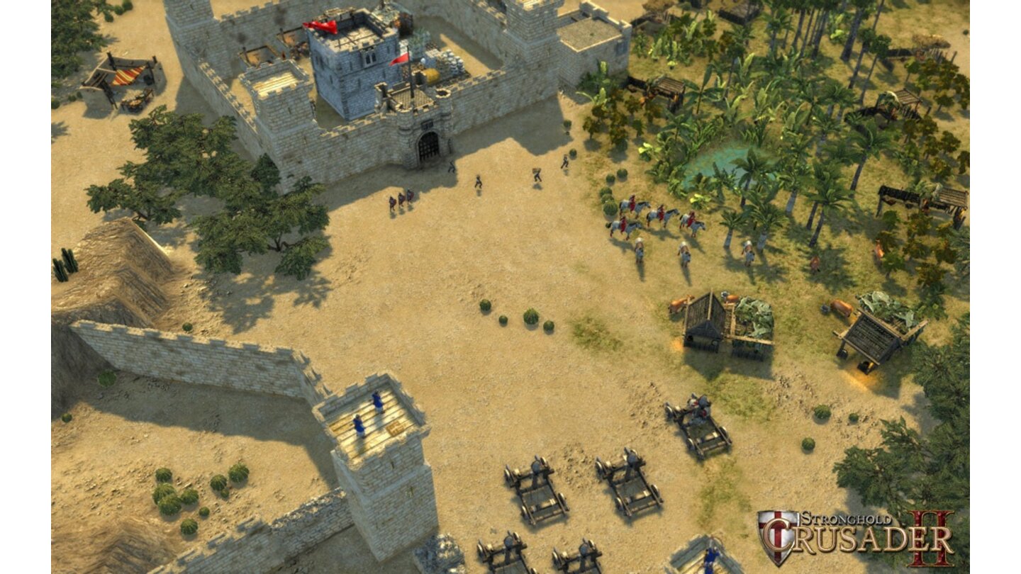 Stronghold Crusader 2Diese Katapulte sind nicht feuerbereit - sie haben keine Bedienungsmannschaften.