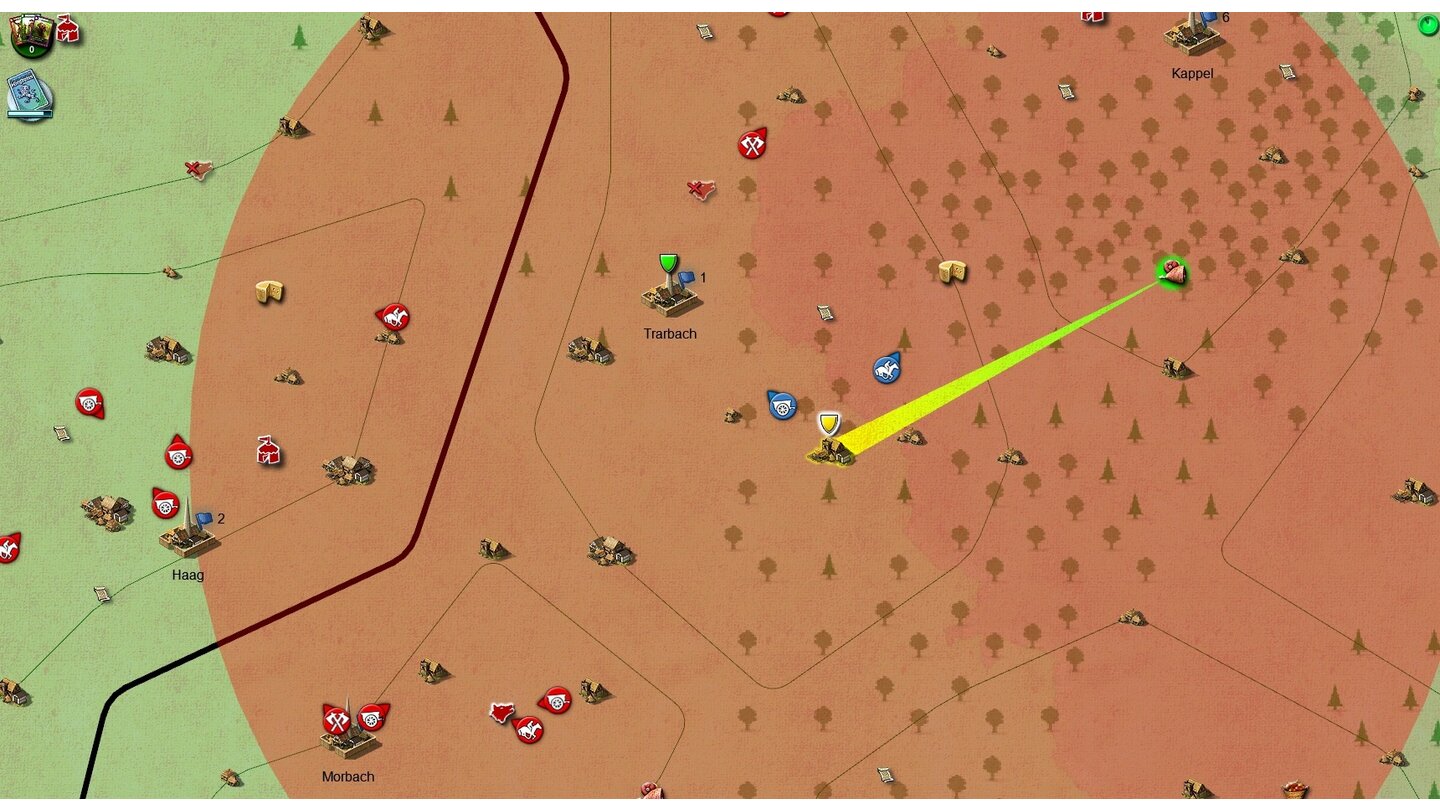 Stronghold KingdomsDie Landkarte ist optisch eher zweckmäßig als schön. Dafür sehen Sie hier immer, was gerade passiert – Truppenbewegungen, Späher, Händler, NPC-Banditenlager und so weiter.