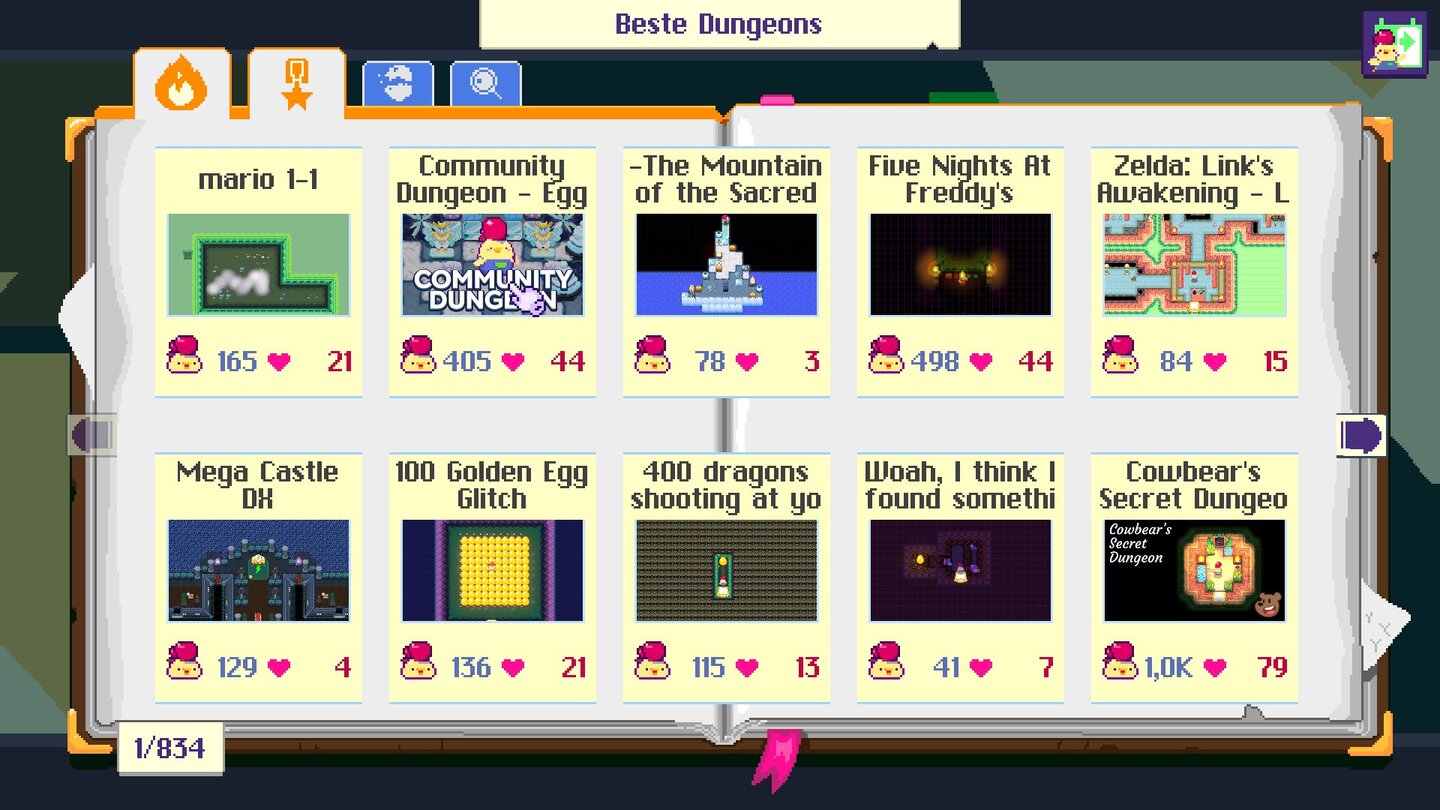 Super Dungeon Maker Level-Browser