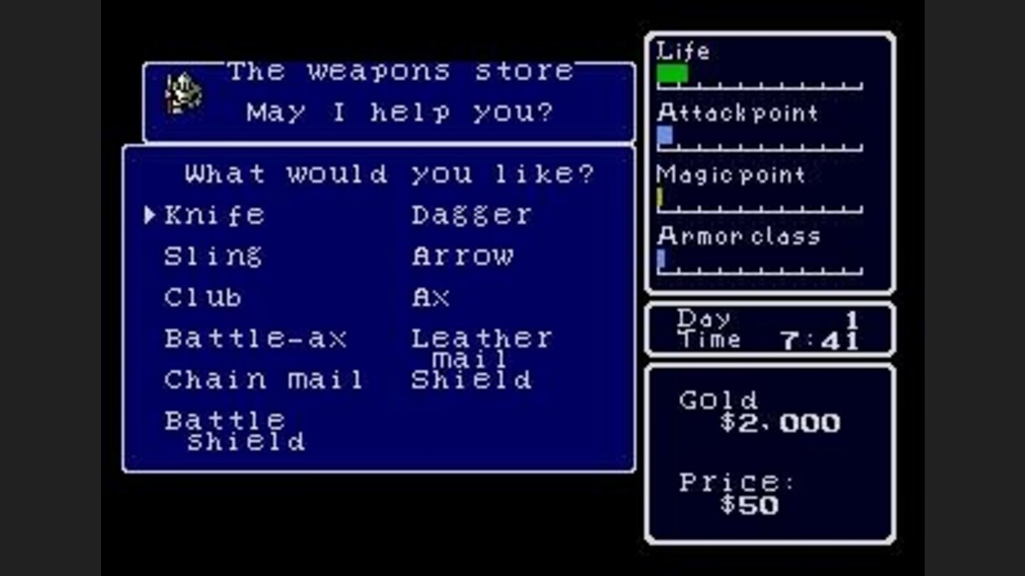 Buying wepaons and armor