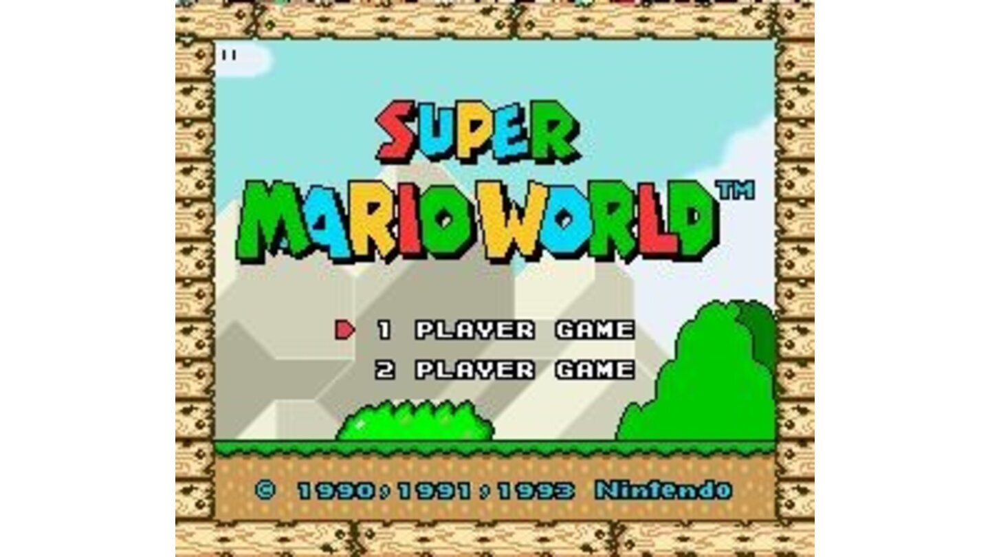 Super Mario World title screen.