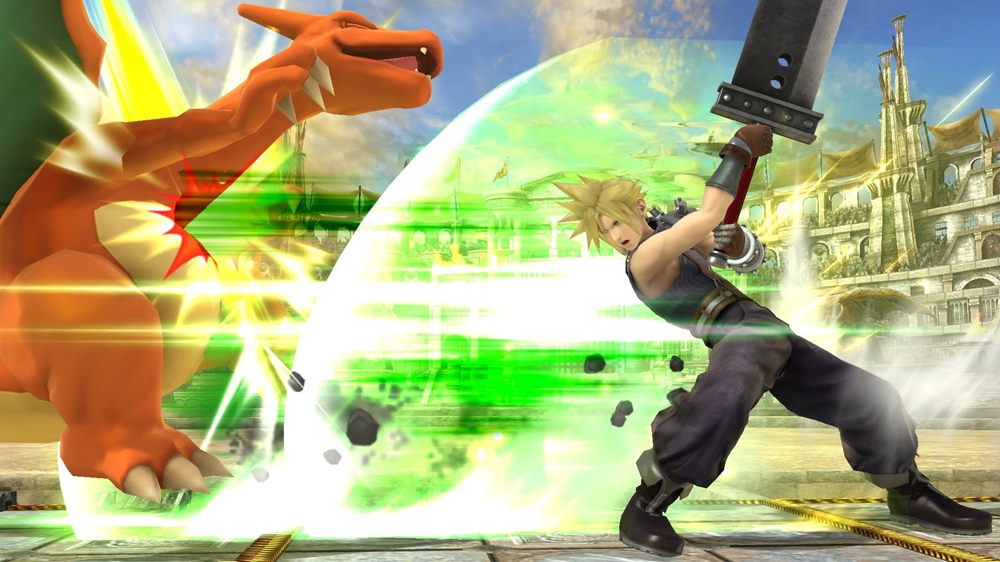 Super Smash Bros. mit Cloud Stife aus Final Fantasy 7