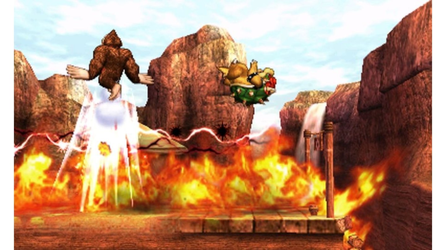 Super Smash Bros. (3DS)So ein Ultra-Smash kann schon mal die halbe Karte in Brand stecken.