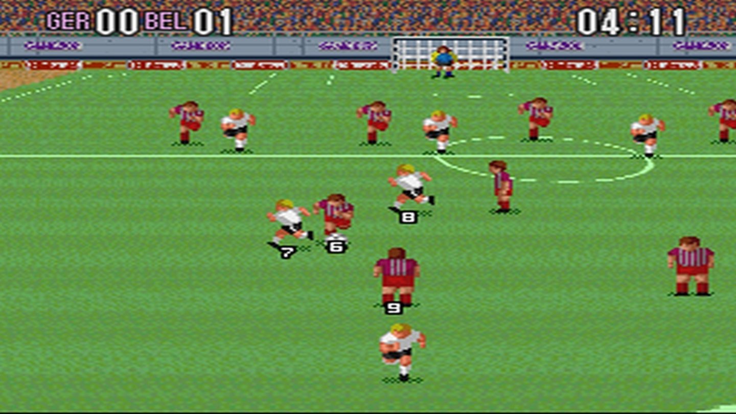 Super SoccerHuman Entertainment zeigt 1991 mit Super Soccer schon früh, was auf dem SNES alles möglich ist. Als eines der ersten Fußballspiele für die gerade erst veröffentlichte Konsole wird der Titel in Europa zu einem Verkaufsschlager. Kein Wunder, dank unkomplizierter Spielbarkeit und wunderhübscher Mode 7-Grafikeffekte.