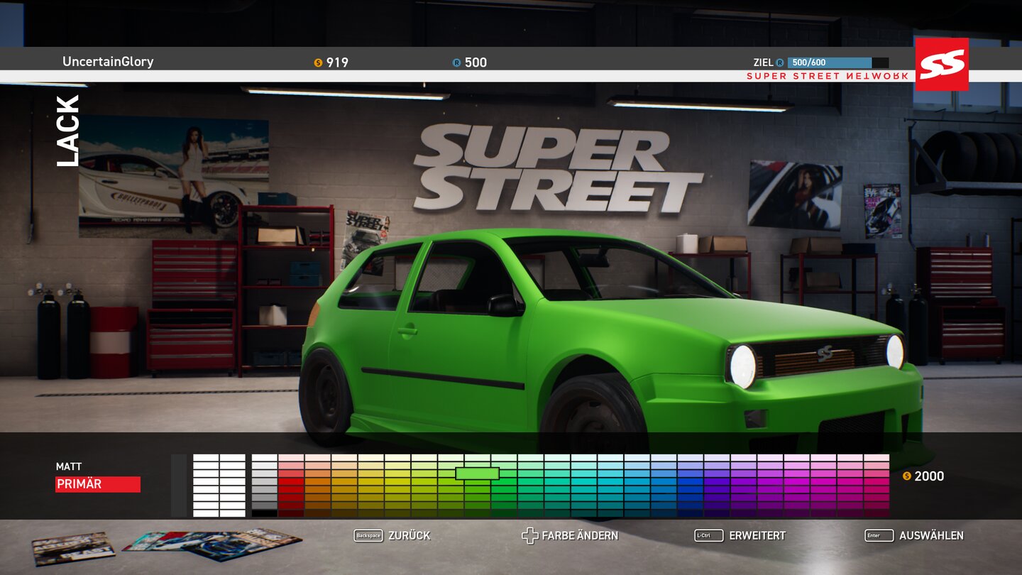 Super Street: The GameWas wäre ein Supercar ohne die richtige Lackierung? Der Farbauswahl sind im Spiel kaum Grenzen gesetzt.