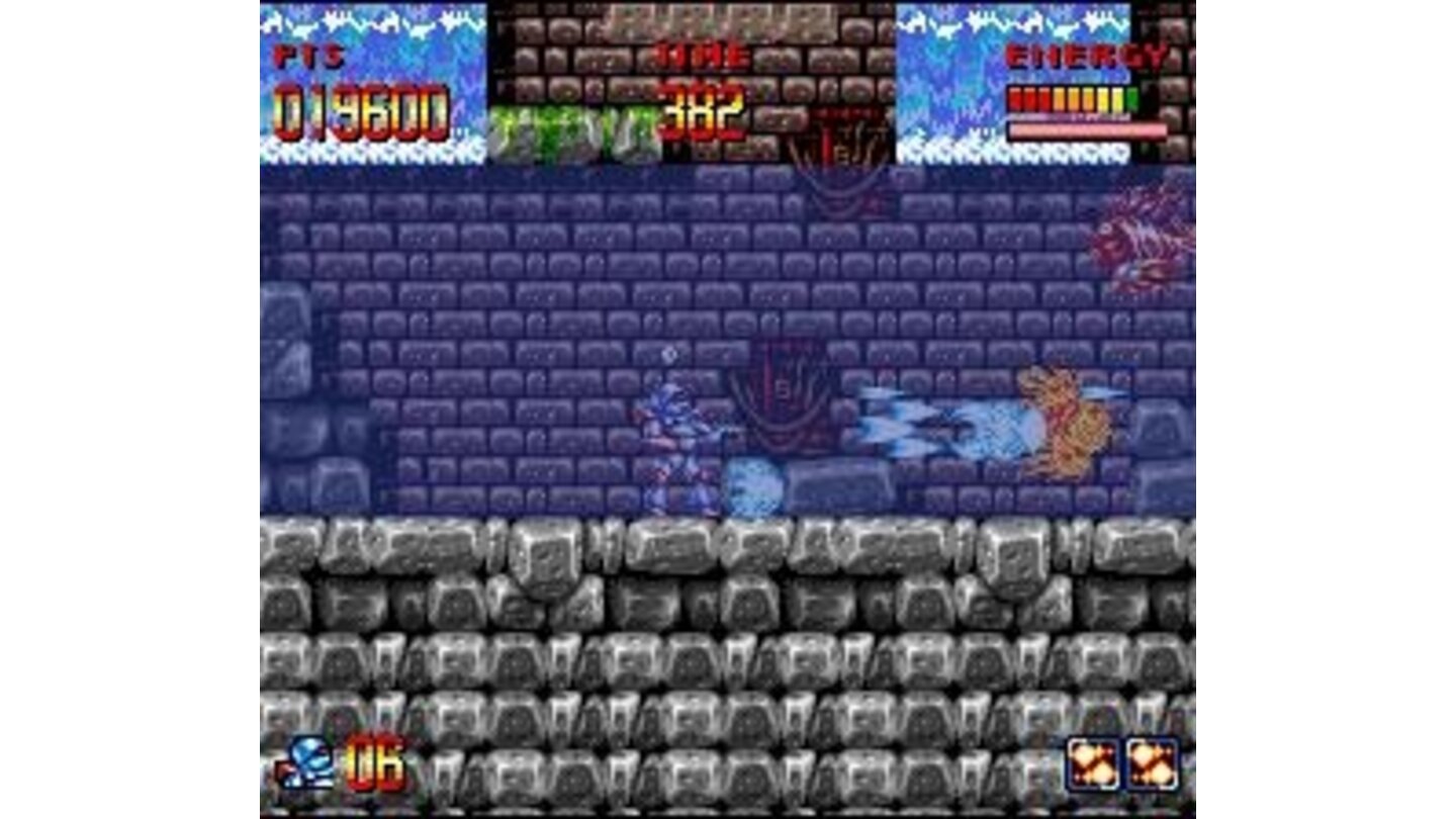 Turrican can also shoot underwater