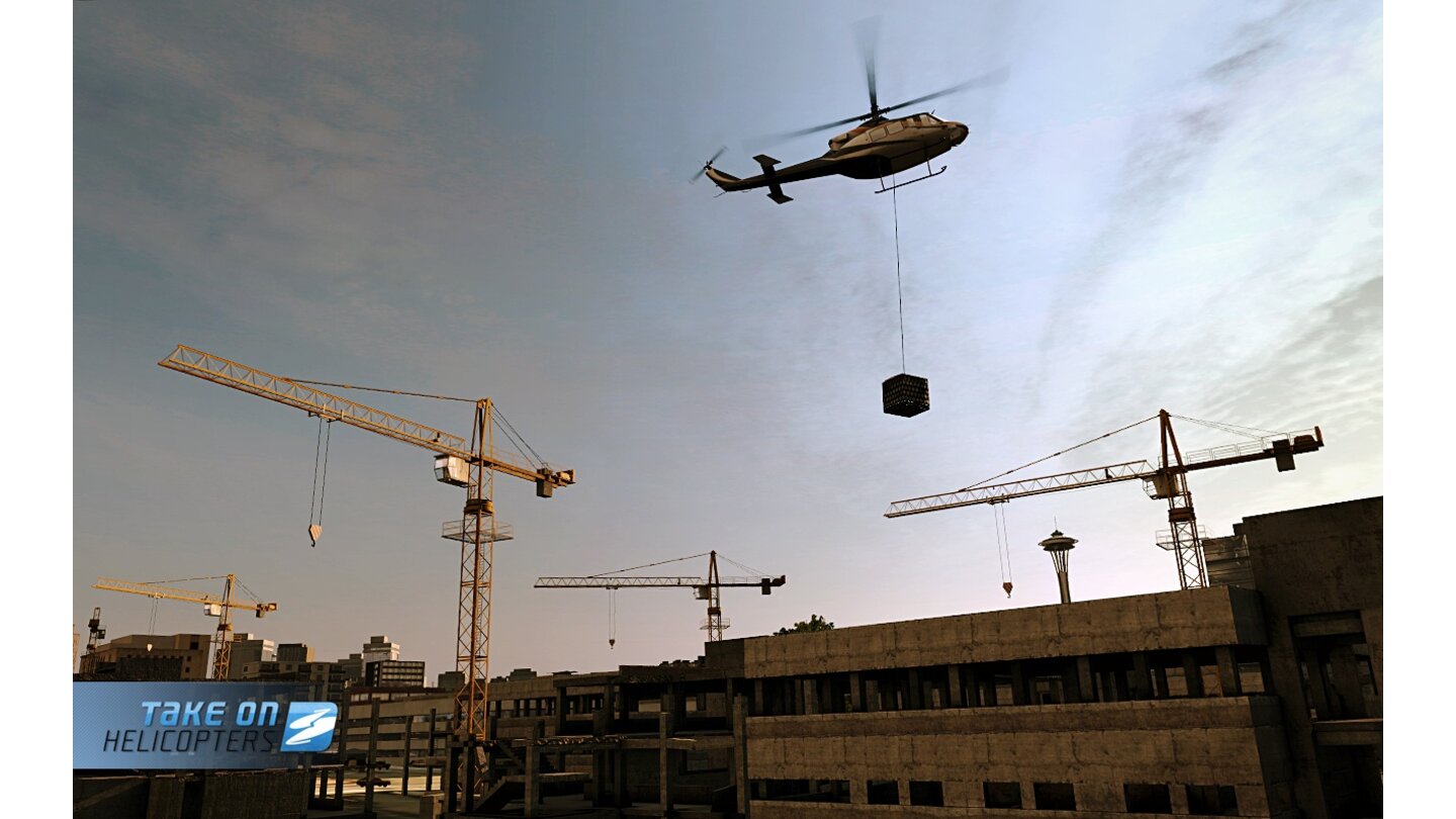 Take On HelicoptersDas Stadtzentrum von Seattle ist eines der beiden Einsatzgebiete von Take On Helicopters.