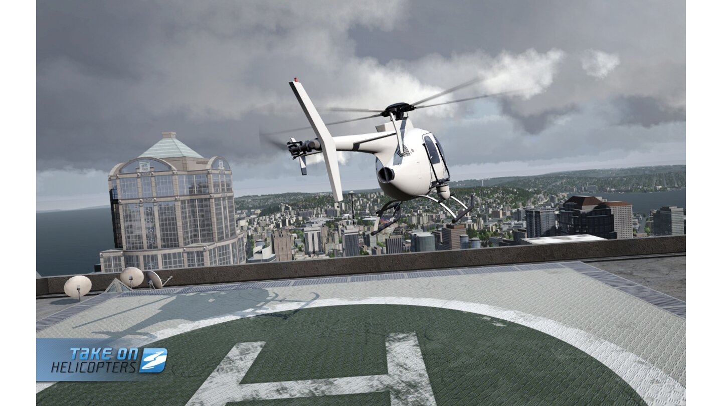 Take On HelicoptersDas Stadtzentrum von Seattle ist eines der beiden Einsatzgebiete von Take On Helicopters.