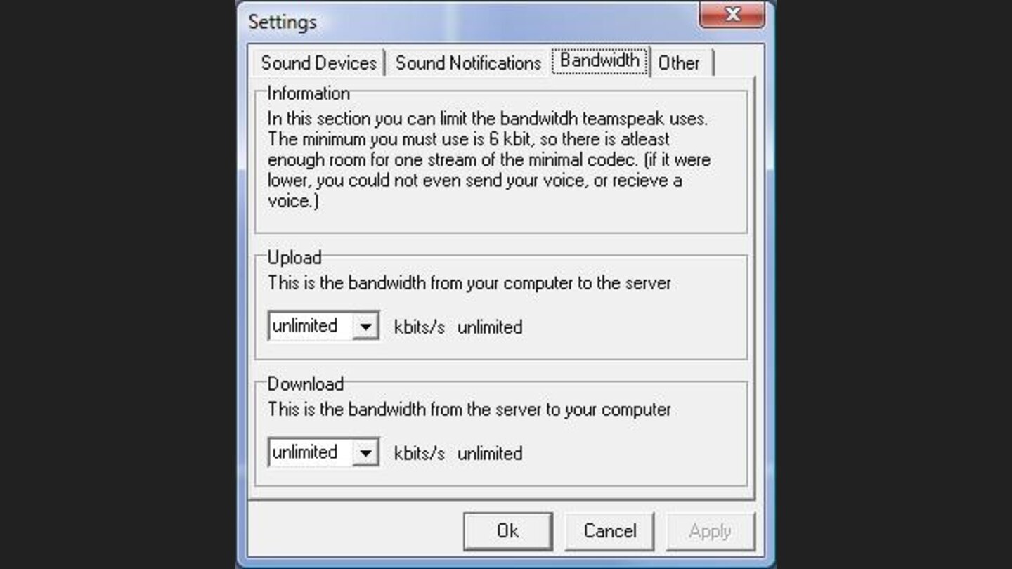 Settings-Menü