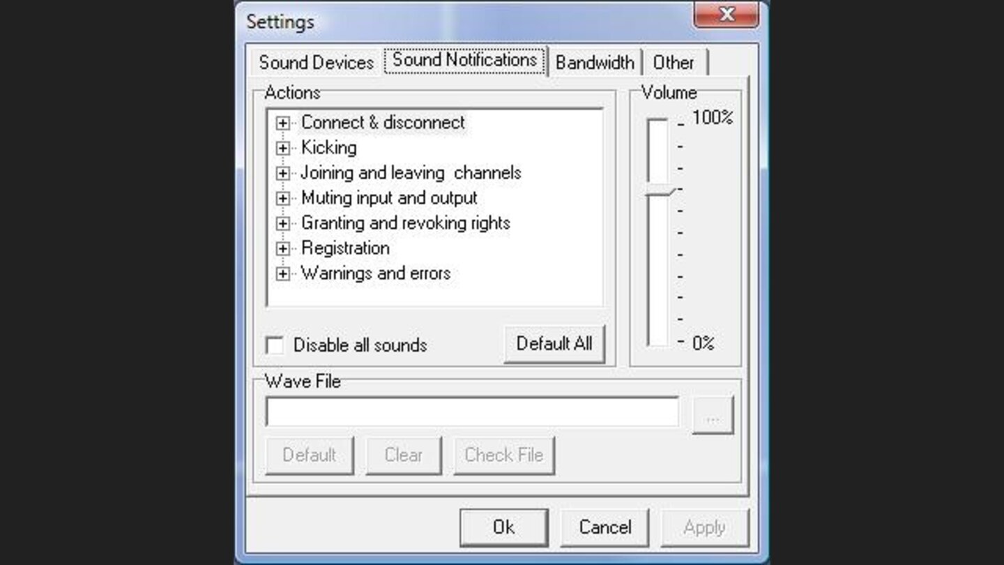 Settings-Menü