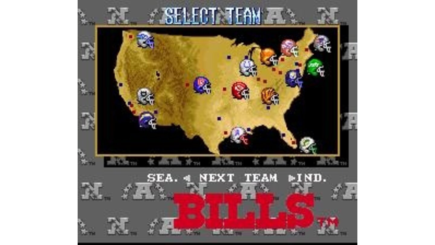 Team select: on a USA map