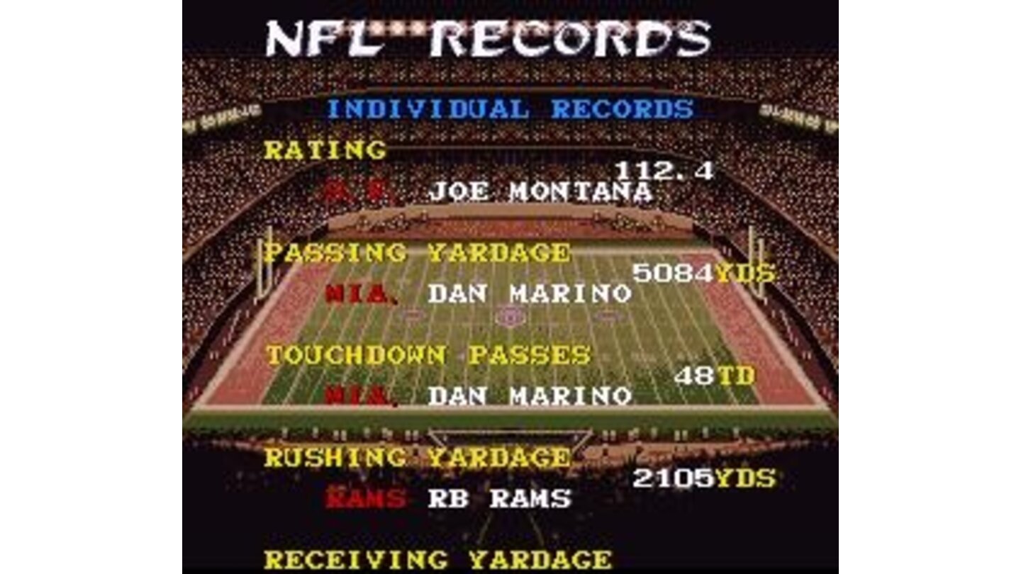 Viewing NFL records
