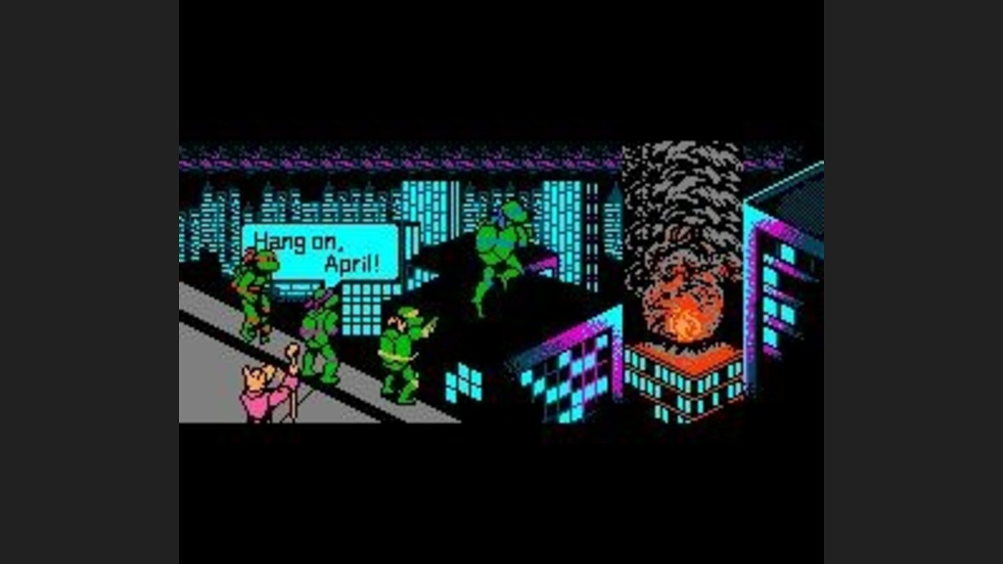 Turtles on their way to save April.