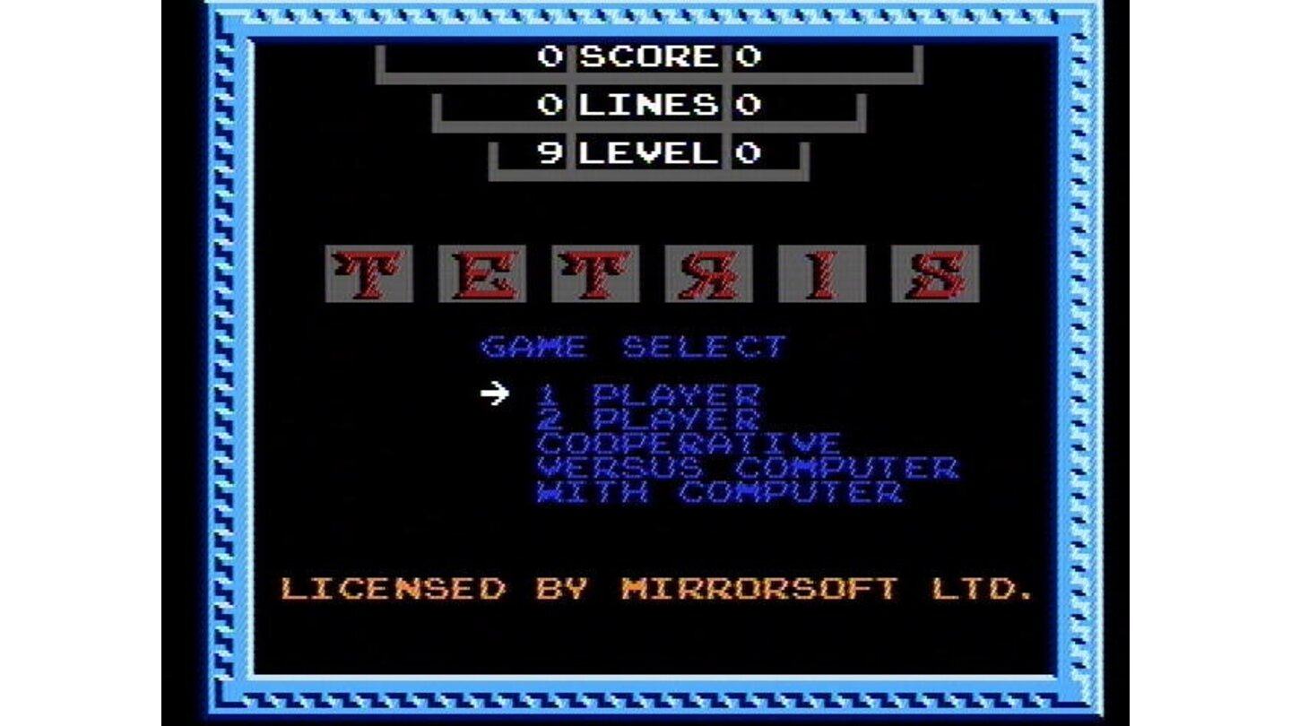 Choose a game option (Tengen release)