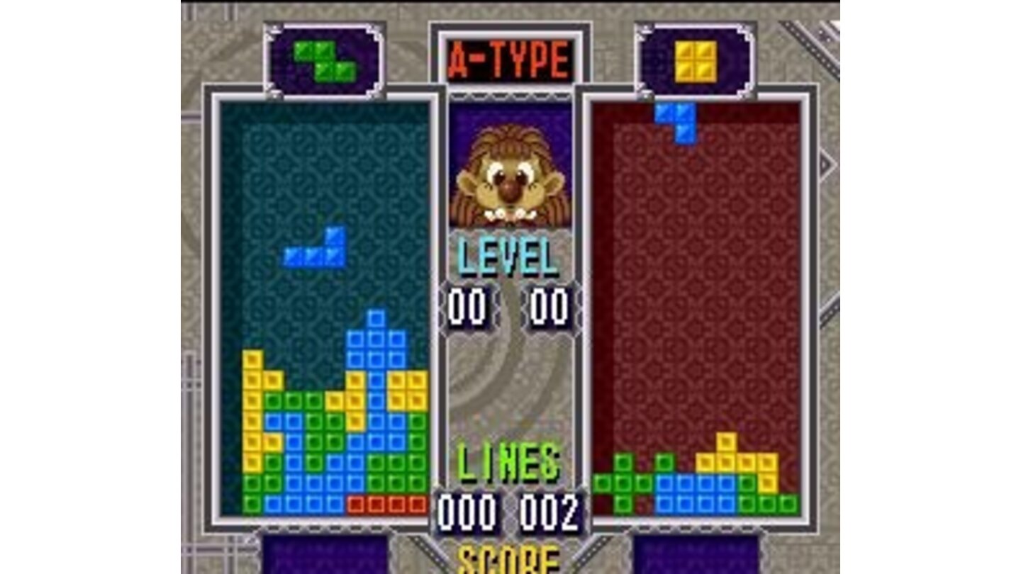 Tetris VS. COM match: the adversary is a little girl (MEDIUM Level).
