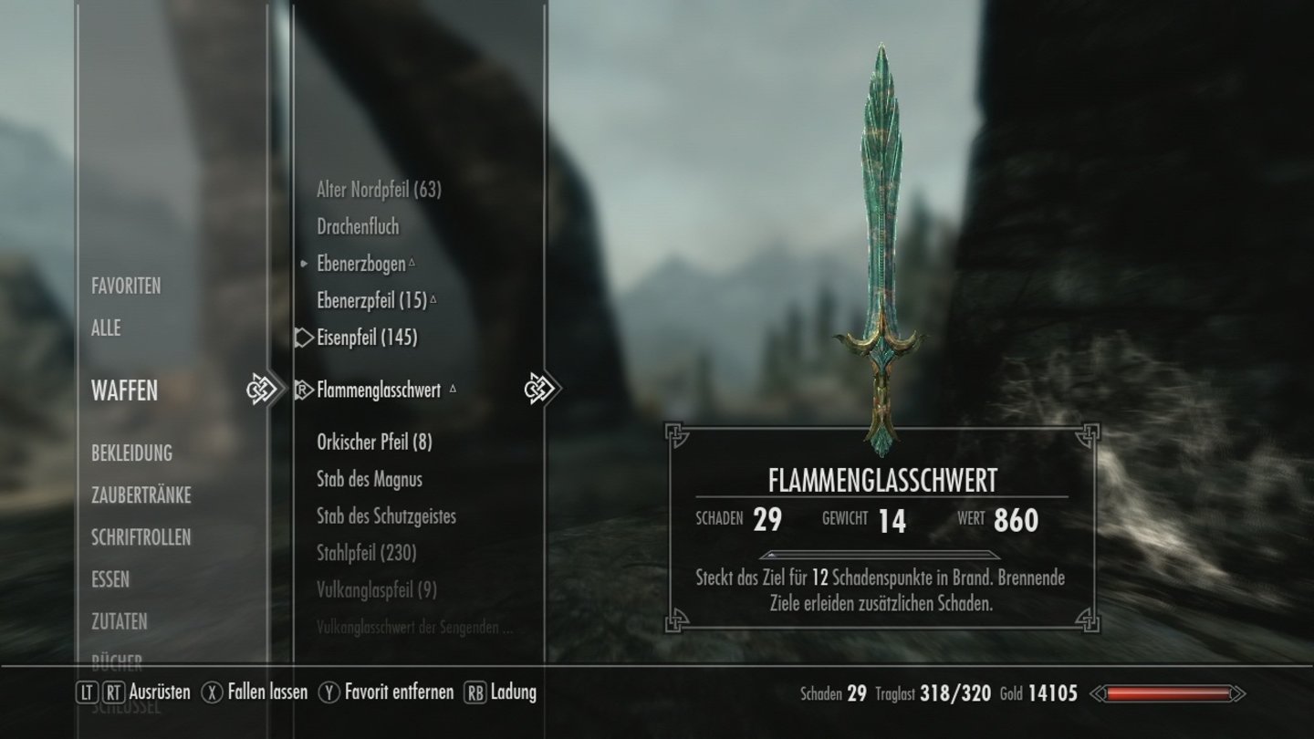 The Elder Scrolls 5: Skyrim (Xbox 360)Mit dem Verzauberungs-Talent, nun ja: verzauberte Waffen sind ausgesprochen nützlich.
