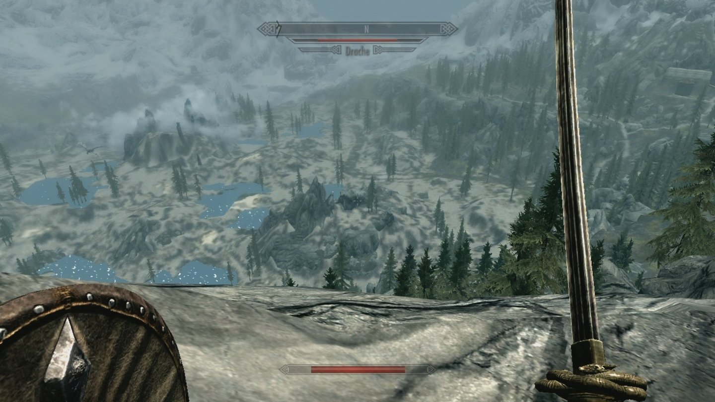 The Elder Scrolls 5: Skyrim (Xbox 360)Von Gebirgspässen haben wir den besten Blick auf die umliegende Landschaft.
