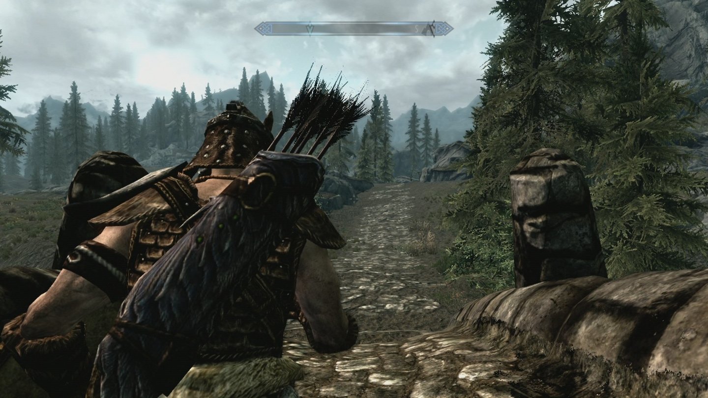 The Elder Scrolls 5: Skyrim (Xbox 360)Optional lenken wir unseren Helden aus der Schulterperspektive.