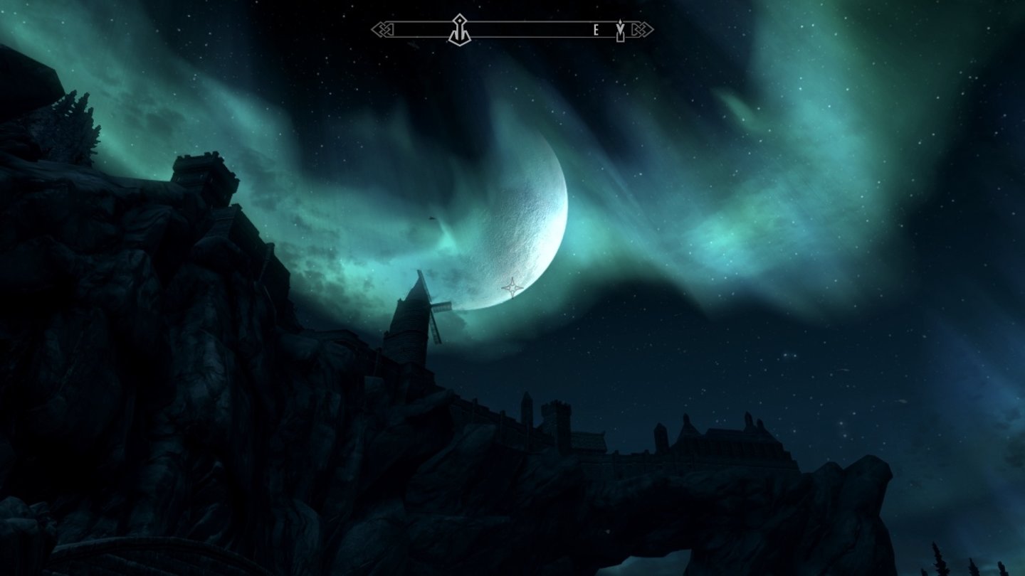 The Elder Scrolls 5: Skyrim (PC-Version)Der Sternenhimmel ist, wie aus der Elder Scrolls-Reihe gewohnt, wieder wunderschön. Gerade die Nordlichter haben es uns angetan.