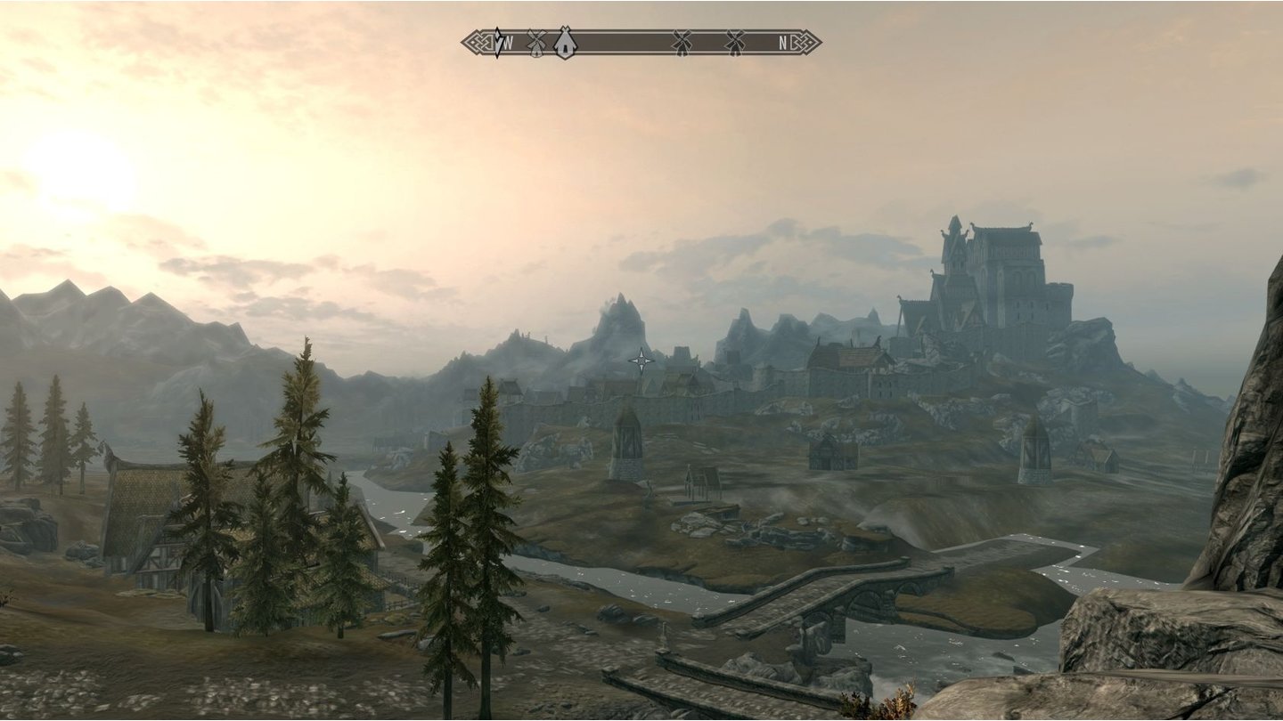 b>The Elder Scrolls 5: Skyrim (PC-Version)Die Stadt Weißlauf ist in einem weiten Tal zwischen mehreren Bergen gelegen und bietet perfektes Panorama-Material.