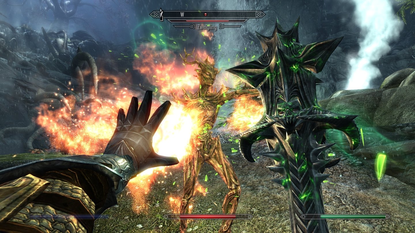 The Elder Scrolls 5: Skyrim (PC-Version)Viele Gegner haben spezifische Schwächen, dieser Zweigling reagiert allergisch auf Feuer.