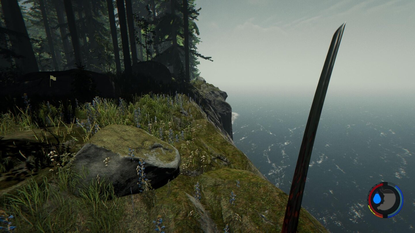 The Forest - Screenshots aus der Early-Access-Version 0.28Blut wird nun auf allen Waffen, wie das Katana angezeigt.