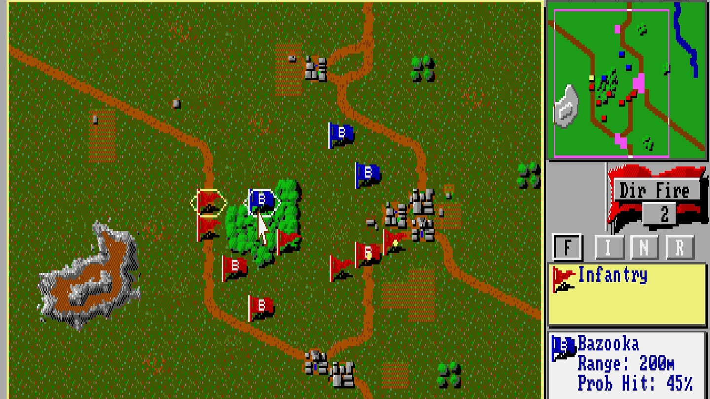 The Perfect General (1991)Nicht perfekt, aber ausgesprochen unterhaltsam: Umkämpfte Hexfelder, leichte Zugänglichkeit und ein schwungvoller Zwei-Spieler-Modus zeichnen auch diese Szenarien-Sammlung aus.