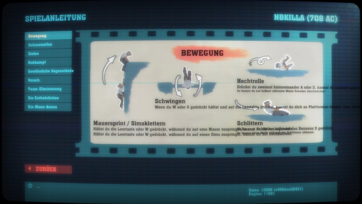 The Showdown EffectText-Brei: In der Spielanleitung überlagern sich die deutschen Texte. Wem das zu blöd ist, der kann The Showdown Effect auch auf Englisch spielen – oder auf einen Patch hoffen.