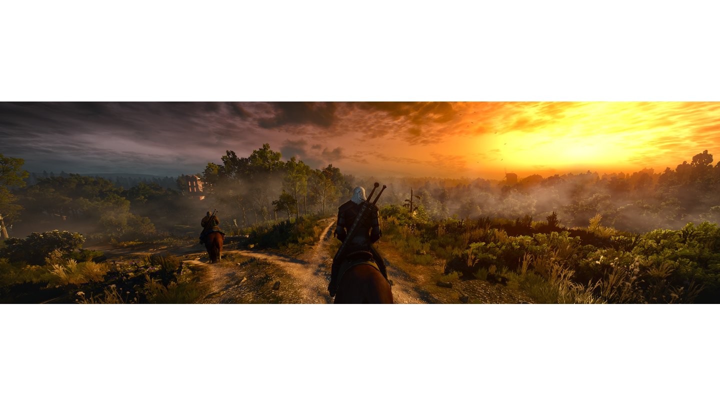 The Witcher 3: Wild Hunt (PC)Der Prolog führt uns ins Dorf Weißgarten. Dieses Panorama ist das erste, das Geralt zum Start seines Abenteuers erblickt.