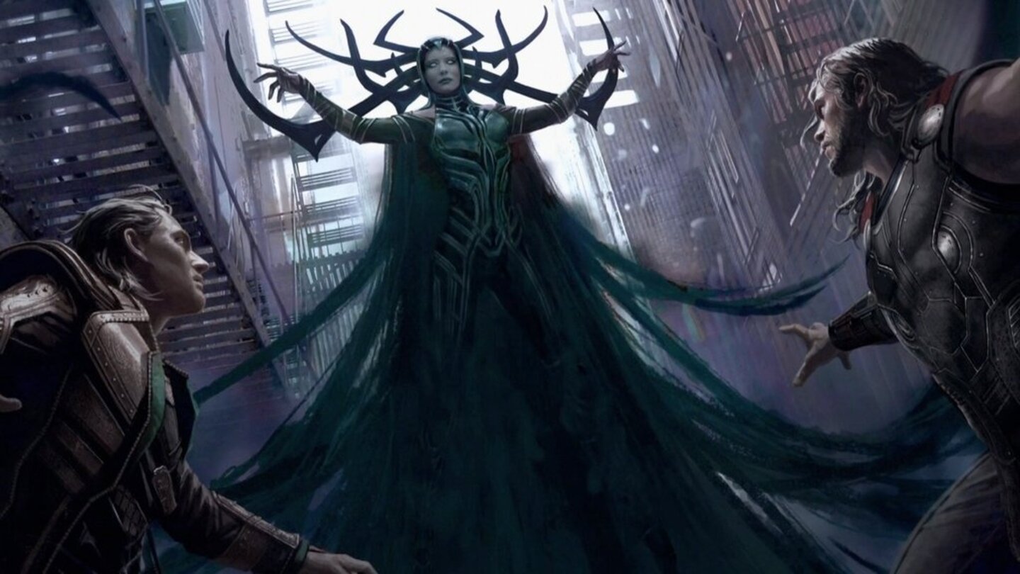 Thor 3: Concept-Art zeigt Cate Blanchett als mächtige Gegenspielerin Hela, Göttin des Todes.